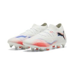 Buty piłkarskie unisex FUTURE 8 MATCH MxSG PUMA. Białe buty do biegania Puma, bez wzorów, bez zapięcia, do biegania. W wyprzedaży za 289.00 zł.