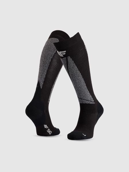 4F Skarpety narciarskie męskie - czarne 43-46. Czarne skarpety 4F, bez wzorów, prążkowane. Za 99.99 zł.