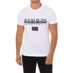 Koszulka sportowa męska Napapijri z krótkim rękawem. Białe t-shirty sportowe Napapijri, bez wzorów, bez ramiączek, trekkingowe. Za 149.00 zł.