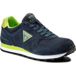 Sneakersy GUESS - Charlie FMCHA1 LEA12 NAVY. Niebieskie buty sportowe casual marki Guess, z aplikacjami, z materiału. W wyprzedaży za 249.00 zł.