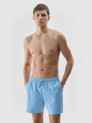 4F Spodenki plażowe męskie - niebieskie 3XL. Niebieskie szorty 4F, m, z aplikacjami, z elastanu, wakacyjne. W wyprzedaży za 59.99 zł.