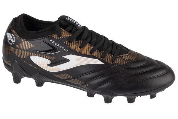 Buty piłkarskie męskie Joma Powerful 2401 Fg. Czarne eleganckie półbuty Joma, bez wzorów, z materiału, bez obcasa, bez zapięcia. Za 169.99 zł.