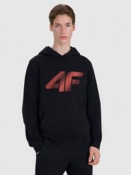 4F Bluza dresowa nierozpinana z kapturem męska - czarna XL. Czarne bluzy z kapturem 4F, m, bez wzorów, z bawełny, z kapturem. Za 169.99 zł.
