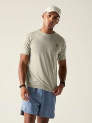 Dare 2b Koszulka funkcyjna "Agile" w kolorze beżowym rozmiar: XL. Brązowe t-shirty sportowe Dare 2B, bez wzorów, z materiału, bez ramiączek, outdoorowe. Za 69.91 zł.