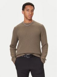 HUGO Sweter Syer 50546995 Beżowy Regular Fit. Brązowe swetry rozpinane Hugo, m, bez wzorów, z bawełny, bez kołnierzyka, bez ramiączek. Za 619.99 zł.