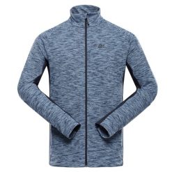 Bluza męska turystyczna szybkoschnąca Alpine Pro Goll 4. Niebieskie swetry nierozpinane Alpine Pro, m, bez wzorów, z elastanu, bez kołnierzyka, bez ramiączek. Za 239.00 zł.