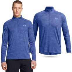 Koszulka męska treningowa Under Armour Tech z długim rękawem. Niebieskie bluzy Under Armour, m, bez wzorów, bez kaptura. W wyprzedaży za 129.43 zł.