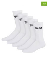 DKNY Skarpety (5 par) w kolorze białym rozmiar: 40-45. Białe skarpety DKNY, bez wzorów. Za 43.78 zł.