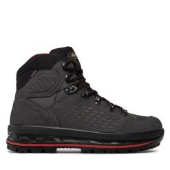 Trekkingi Grisport. Szare botki sznurowane Grisport, bez wzorów, bez obcasa, bez zapięcia. Za 489.99 zł.