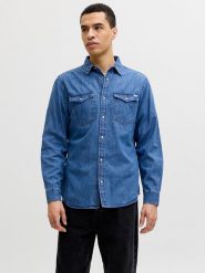 Jack & Jones Koszula dżinsowa - Regular fit - w kolorze niebieskim rozmiar: XXL. Niebieskie koszule Jack & Jones, xxl, bez wzorów, z bawełny, bez kołnierzyka, bez ramiączek. Za 134.95 zł.