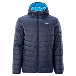 Męska Ocieplana Kurtka Lovara. Niebieskie kurtki Hi-tec, m, bez wzorów, z puchu, bez kaptura. Za 236.99 zł.