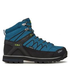 Trekkingi CMP. Niebieskie botki sznurowane CMP, bez wzorów, bez obcasa, bez zapięcia. Za 399.99 zł.