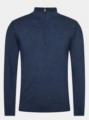 INDICODE Sweter Liliamos 35-698 Granatowy Regular Fit. Niebieskie swetry rozpinane INDICODE, l, bez wzorów, z bawełny, bez kołnierzyka, bez ramiączek. Za 59.99 zł.