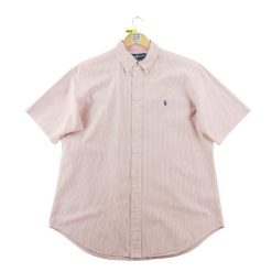 Second life - Klasyczne koszule męskie w paski - Stan dobry. Białe sztyblety RALPH LAUREN, bez wzorów, z materiału, bez obcasa, bez zapięcia. Za 186.06 zł.