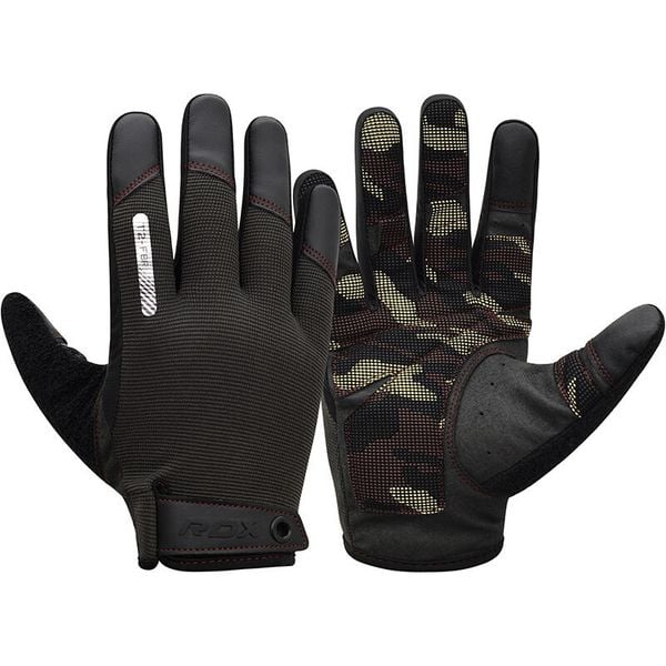 Rękawiczki gimnastyczne T2 - Pełny palec - Brązowy – S. Czerwone rękawiczki RDX SPORTS, bez wzorów, z bawełny. Za 316.50 zł.