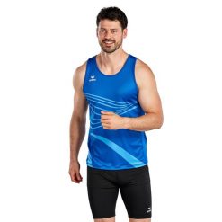 Tank top Erima Racing. Niebieskie bezrękawniki Erima, bez wzorów, bez kołnierzyka, bez ramiączek. Za 279.99 zł.