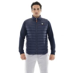 Bluza z pełny zamek błyskawiczny na co dzień. Niebieskie kurtki treningowe LEONE 1947 APPAREL, bez wzorów, z poliesteru, bez kaptura, na fitness i siłownię. W wyprzedaży za 191.56 zł.