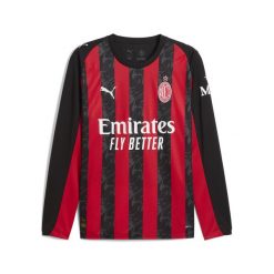 Męska koszulka domowa z długim rękawem AC Milan 25/26 PUMA. Czarne bluzki z długim rękawem Puma, l, bez wzorów, bez kołnierzyka, bez ramiączek. Za 455.00 zł.