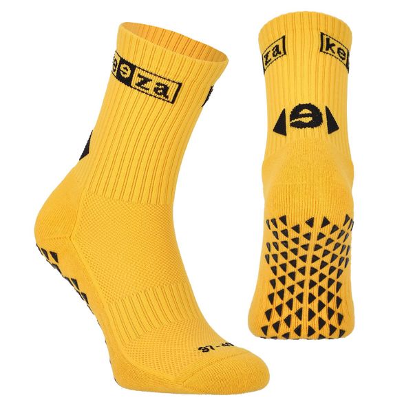 Skarpety antypoślizgowe unisex KEEZA PRO. Żółte skarpety KEEZA, bez wzorów. Za 36.99 zł.