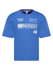 Geographical Norway Koszulka "Jartin" w kolorze niebieskim rozmiar: XXL. Niebieskie bezrękawniki Geographical Norway, xxl, bez wzorów, z bawełny, bez kołnierzyka, bez ramiączek. Za 57.06 zł.