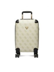 Guess Walizka kabinowa TWOB86 88983 Beżowy jasny. Brązowe walizki Guess, z aplikacjami, ze skóry. Za 829.99 zł.