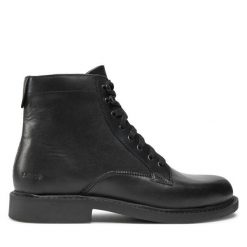 Trzewiki Levi's®. Czarne botki sznurowane bez wzorów, bez obcasa, bez zapięcia. Za 599.99 zł.