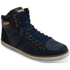 Granatowe Wysokie Trampki Skóra Naturalna XF117 Granatowy. Niebieskie trampki ButyModne, m, bez wzorów, bez zapięcia. Za 86.00 zł.