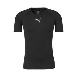 Koszulka męska sportowa Puma LIGA Baselayer Tee SS. Czarne t-shirty sportowe Puma, bez wzorów, bez ramiączek, na fitness i siłownię. Za 79.99 zł.