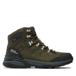 Trekkingi Jack Wolfskin. Brązowe botki sznurowane Jack Wolfskin, bez wzorów, bez obcasa, bez zapięcia. Za 559.99 zł.