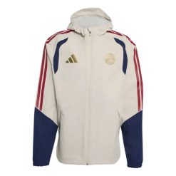 Kurtka wodoodporna Bayern Monachium 2026/27. Brązowe kurtki Adidas, m, bez wzorów, z tkaniny, bez kaptura. Za 719.50 zł.