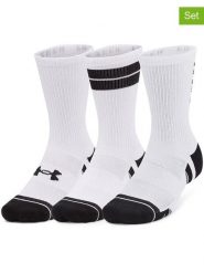 Under Armour Skarpety sportowe (3 pary) "Perf Tech" w kolorze białym rozmiar: M. Białe skarpetki sportowe Under Armour, bez wzorów, z materiału. Za 68.95 zł.