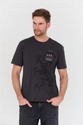 AERONAUTICA MILITARE Grafitowy t-shirt M.C. Szare t-shirty Aeronautica Militare, l, bez wzorów, bez kołnierzyka, bez ramiączek. W wyprzedaży za 219.99 zł.