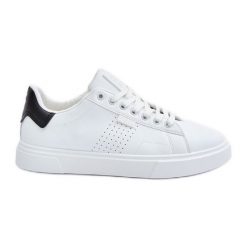 Trampki Sneakersy Męskie Z Eko Skóry Big Star OO174115 Białe. Białe trampki m, bez wzorów, bez zapięcia. Za 207.90 zł.