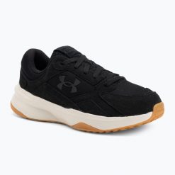 Buty treningowe meskie Under Armour Edge Suede black/stone/black. Czarne buty treningowe Under Armour, bez wzorów, na fitness i siłownię. Za 309.99 zł.