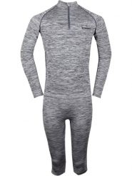 Bielizna górna dla mężczyzn Fundango Seamless Halfzip. Szara bielizna termoaktywna Fundango, m, bez wzorów, z materiału, bez ramiączek. Za 219.90 zł.