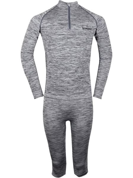 Bielizna górna dla mężczyzn Fundango Seamless Halfzip. Szara bielizna termoaktywna Fundango, m, bez wzorów, z materiału, bez ramiączek. Za 219.90 zł.