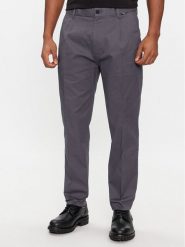 Calvin Klein Spodnie garniturowe Modern Twill Tapered Pleat K10K111490 Szary Slim Fit. Szare eleganckie spodnie CALVIN KLEIN, m, z bawełny. Za 329.99 zł.