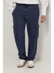 Lin Passion Lniane bojówki w kolorze granatowym rozmiar: XL/XXL. Niebieskie joggery i bojówki Lin Passion, xl, bez wzorów, ze lnu. Za 176.91 zł.