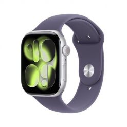Zegarek Apple Watch Series 11 (2025) GPS 46mm Srebrna aluminiowa koperta ze sportowym paskiem M/L - Purple Fog. Fioletowe zegarki smartwatch Apple, bez wzorów. Za 2,345.99 zł.