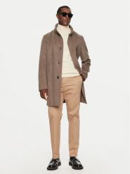 Boss Płaszcz wełniany H-Hyde 50525764 Beżowy Slim Fit. Brązowe płaszcze Boss, na zimę, m, bez wzorów, z wełny, bez kaptura. Za 2,799.00 zł.