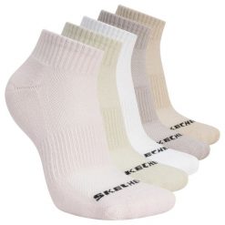 Skarpetki sportowe dla dorosłych 5pk Unisex 1/2 Terry Qtr Crew. Czerwone skarpetki sportowe Skechers, bez wzorów, z materiału. Za 59.99 zł.
