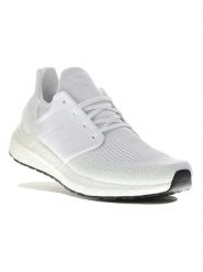 Adidas Buty "Ultraboost 20" w kolorze białym do biegania rozmiar: 44 2/3. Białe buty do biegania Adidas, bez wzorów, z materiału, bez zapięcia, do biegania. Za 302.35 zł.