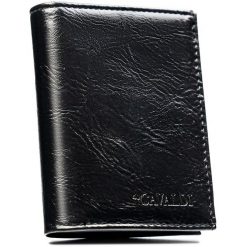 Pionowy, czarny portfel męski ze skóry ekologicznej bez zapięcia - 4U Cavaldi. Czarne portfele 4U Cavaldi, bez wzorów, ze skóry ekologicznej. Za 24.99 zł.