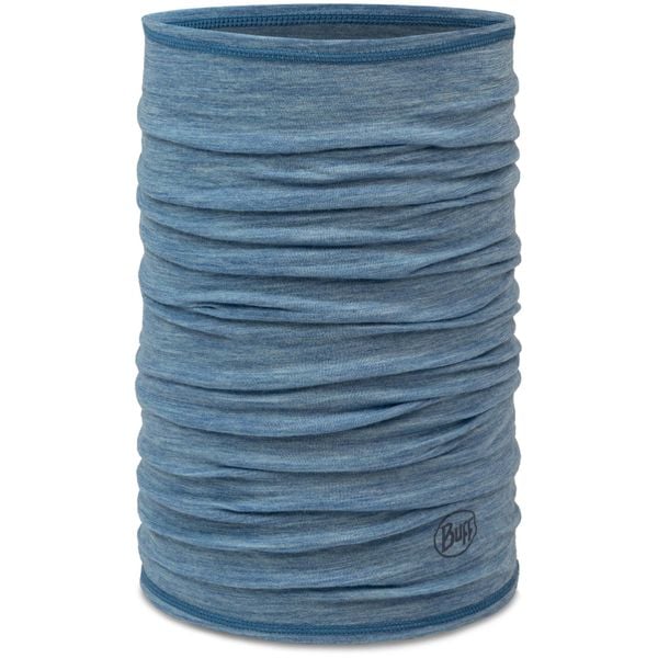 Komin chusta wielofunkcyjna z wełny merino lightweight. Niebieskie szaliki Buff, bez wzorów, z materiału. Za 107.49 zł.