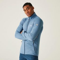 Bluza turystyczna polarowa męska Regatta Highton II Lite. Niebieskie bluzy z polaru Regatta, m, bez wzorów, z polaru, bez kaptura. Za 150.70 zł.