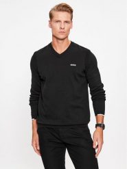 Boss Sweter Ever-X_VN 50498538 Czarny Regular Fit. Czarne swetry rozpinane Boss, m, bez wzorów, z bawełny, bez kołnierzyka, bez ramiączek. Za 419.99 zł.