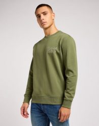 LEE WOBBLY SWS MĘSKA BLUZA BEZ KAPTURA LOGO OLIVE 112351278 L81M045022. Zielone bluzy Lee, l, bez wzorów, bez kaptura. Za 129.99 zł.