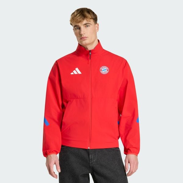 Kurtka FC Bayern Z.N.E. Anthem. Czerwone kurtki Adidas, s, bez wzorów, z dresówki, bez kaptura. Za 479.00 zł.