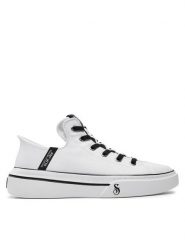 Skechers Sneakersy Snoop One-Boss Life Canvas 251026/WBK Biały. Białe buty sportowe casual Skechers, bez wzorów, z materiału, bez zapięcia. Za 279.99 zł.
