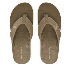 Japonki Calvin Klein Jeans. Brązowe japonki Calvin Klein Jeans, bez wzorów, z jeansu. Za 129.99 zł.